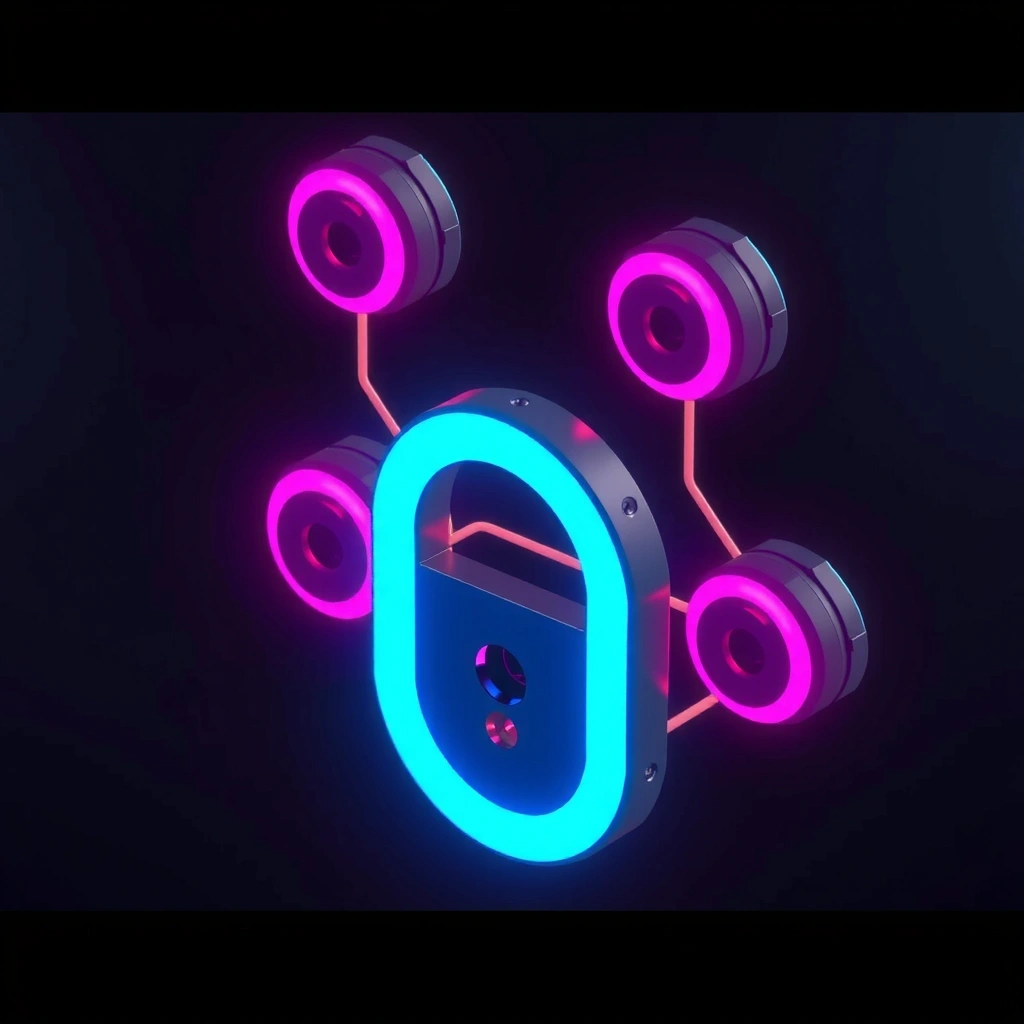 Abstract security lock visual